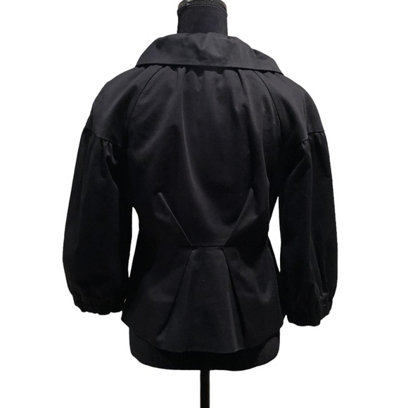 Elle black snap front cotton spandex blend blazer jacket peplum waist size small - Picture 4 of 11